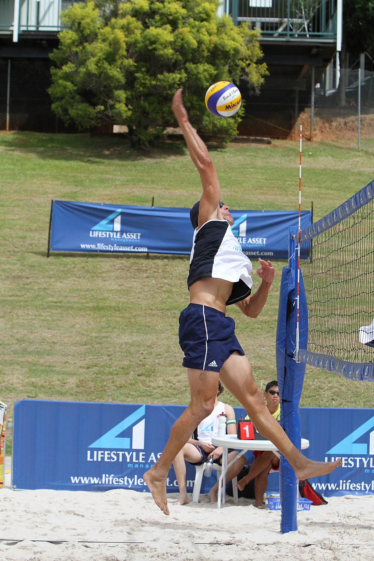 out stretched triple olympian josh slack